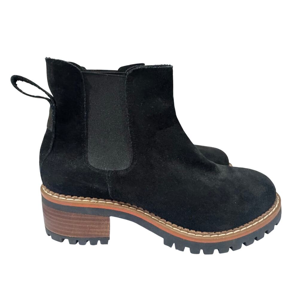 Bertucci Spain Black Suede Lug Sole Chelsea Bootie 39